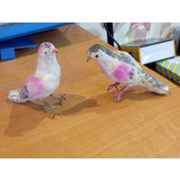 Ёлочная игрушка -  Птицы ватные , СССР