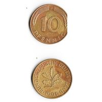 10 пфеннигов Германия 1991 года(J)
