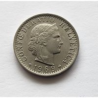 Швейцария 20 раппенов, 1969