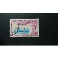ВЕЛИКОБРИТАНИЯ\90С\ Ямайка самолет парусник королева 1960