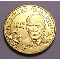2 злотых 2011. Польша.  Польские путешественники - Фердинанд Оссендовский.