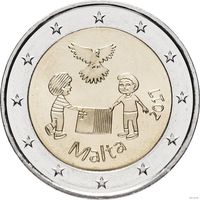 2 евро 2017 Мальта Мир UNC из ролла