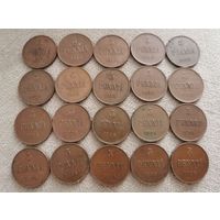 Оптовый лот. 5 пенни 1916 г. 20 шт. С рубля!