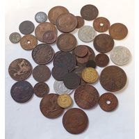 Большой лот монет Старой Европы включая серебро 38 штук