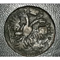 Денга 1731 года перечекан с Петровской копейки.