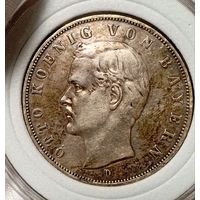 3 марки 1909, Бавария, Отто, патина и остатки шб, отличная! в коллекцию!