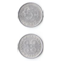 5 пенни Финляндия 1980 года