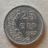 Люксембург 25 сантим 1927 год, KM# 37