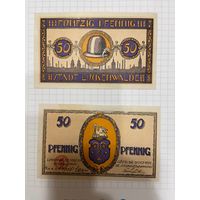 Нотгельд 50 пфеннигов. Германия. Веймарская республика Люкенвальде -0201