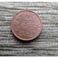 Werty71 Люксембург 25 сантимов 1947
