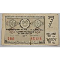 1969 год лотерейный билет БССР