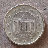 Германия 20 евроцентов 2002 г., отметка мд., "А" - Берлин,  KM# 211