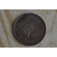 Австралия 1 пенни 1951 с 1 руб