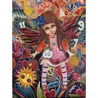 Авторская картина - Ангелок для знака зодиака ОВЕН