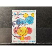 Япония, 2006. Детский рисунок. Собака и медведь