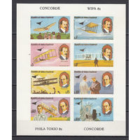 История авиации. Экваториальная Гвинея. 1979. 1 малый лист (б/з). Michel N 1598 М - 1600 (4,5 е).