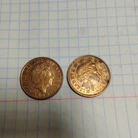 Великобритания 1 пенни  2005 и 2015 г