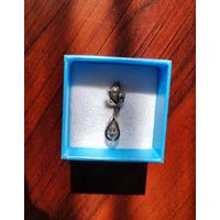 Серьги одиночки, 2шт, кусочек цепочки, серебро 925