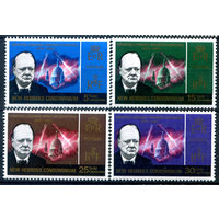 Британские колонии - Новые Гебриды - 1966г. - Уинстон Черчилль - 4 марки - полная серия, MNH с незначительным дефектом клея [Mi 224-227]. #4-B6-122-A-2