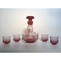 Графин и рюмки цветное стекло ссср