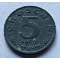 Австрия. 5 грошей 1965 года.