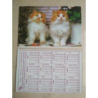 Карманный календарик. Кошки . 1996 год