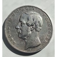 2 талера/3 1/2 гульдена 1855 Ганновер - Редкость! В серьезную коллекцию!