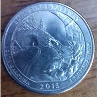 США 25 центов (квотер) 2015 г. Р. Блу-Ридж. Северная Каролина
