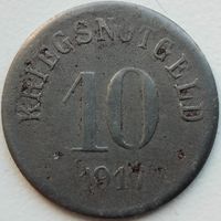Кригснотгельд. Фюрт. Бавария. 10 пфеннигов. 1917 г.
