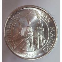 С рубля! 500 лир 1974 Сан-Марино -серебро 835 пробы