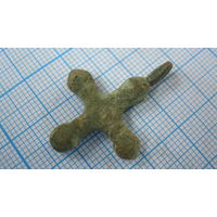 Крестик старинный, нательный. Бронза, литье.