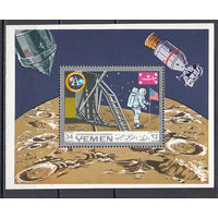 Космос. Аполлон 11. Йемен (Королевство). 1969. 1 блок. Lollini N бл161В (6,0 d)