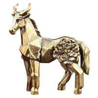 Статуэтка миниатюра Рогатый Конь Латунь