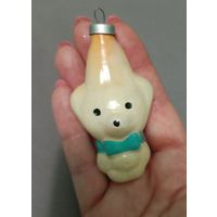 Ёлочная игрушка, стекло, собака, мишка