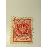 Польша 1924 Коронованный польский орел, окруженный лавровым венком и фасциями (символ объединенной Польши).