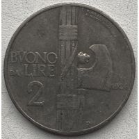 Италия 2 лиры 1924 г.
