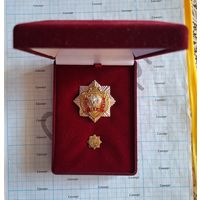 Комплект нагрудный знак и фрачник в бархатной коробке подразделений БЭП (БХСС) МВД РБ