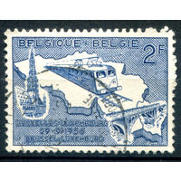 Бельгия - 1956г. - электрификация железной дороги - 1 марка - полная серия, гашёная [Mi 1045]. #2-Be-48-B-1