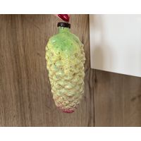 Елочная игрушка большая еловая шишка. Толстое стекло СССР