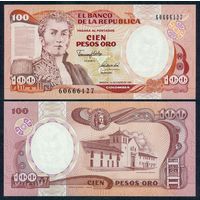 Колумбия 100 песо 1991 год, UNC