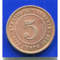 Стрейтс Сетлментс 5 центов 1920
