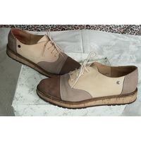 Красивые спортивные туфли Марко из натуральной кожи нубук в кофейно-бежевом цвете, 39 размер, удобные, лёгкие, в прекрасном состоянии.