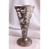 Салфетница Ваза для салфеток со вставкой Серебрение 02