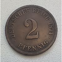 Германия 2 пфеннига, 1874 С  4-4-9