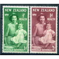 Британские колонии - Новая Зеландия - 1950г. - охрана здоровья, принцесса Елизавета и принц Чарльз - 2 марки - полная серия, MNH, незначительный дефект клея [Mi 310-311]. #3-WB-88-A-1