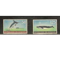 Сенегал-1972(Мих.508-509) , **  ,  Морская фауна, Киты