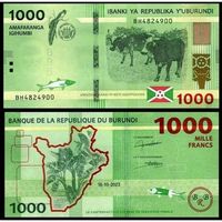 Бурунди 1000 франков образца 2023 года UNC p51