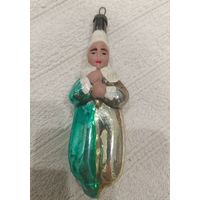 Елочные игрушки стекло, клоун с дудочкой