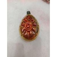 Елочные новогодние игрушки, стекло, медальон с солнышком, большой.