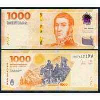 Аргентина 1000 песо 2023 год, UNC